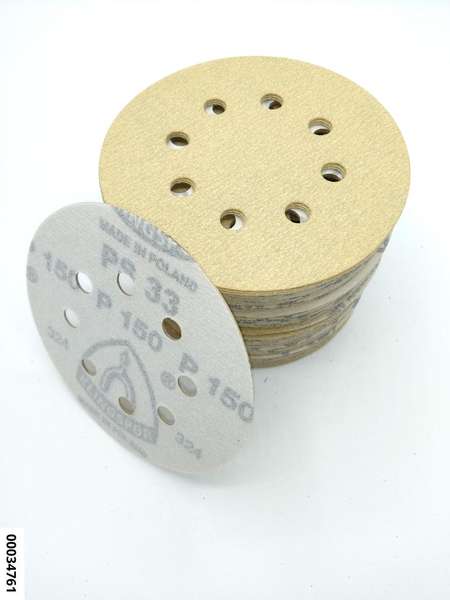 hansewerkzeug Schleifpapier kletthaftend, 125mm, Korn 150   Lochform: GLS5 (VE 100 Stück)