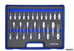 Jeu d'embouts Torx 1/2" de 25 pcs. TX20 à TX100, Longueur 55mm,100mm,140mm