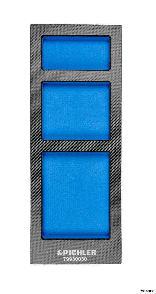 Empty foam insert with 3 cutouts