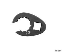 Leitungsschlüssel offen SW 22 - 12 kant - A 1/2" Tropfenform