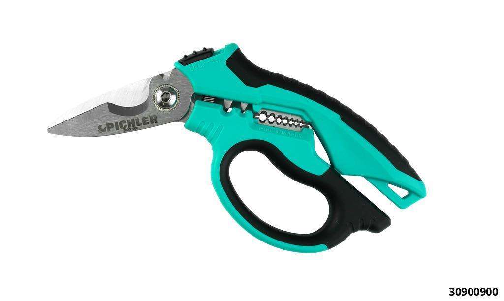 Industrial universal scissors type 1 with crimping and stripping function & Micro-serratedcutting edge