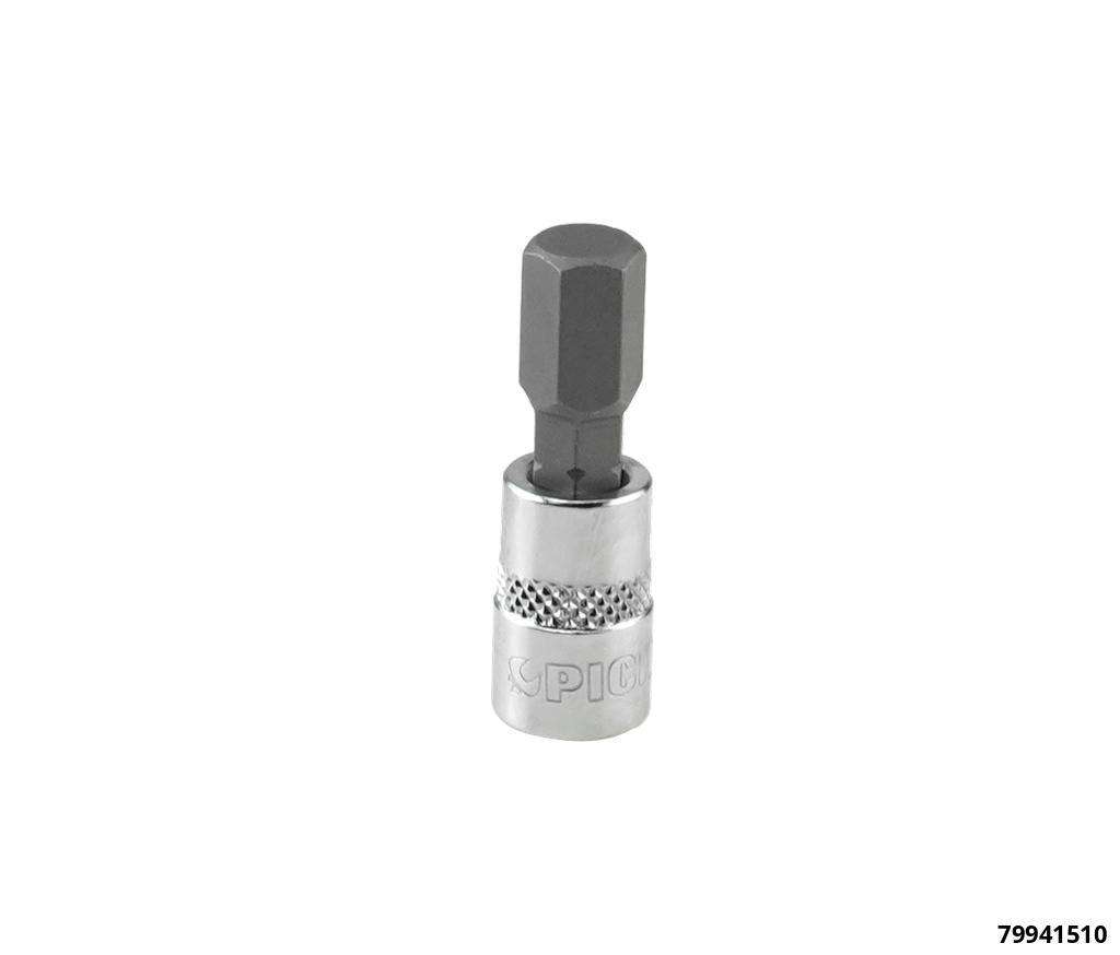 Socket 1/4", hex bit, 10 mm, length 37 mm