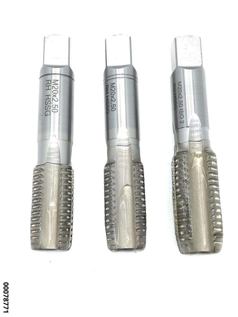 HSS-Hand-Gewinde-Bohrer-Satz  Typ US-200  3tlg. M20x2,5mm