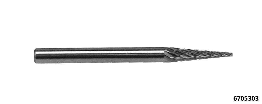 Fraise métal trempé 3,0 mm forme conique pointue