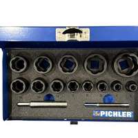 Ausdreher Set TWIST SOCKET, 15-tlg. 1/4":  6, 8, 10, 11, 12 mm 1/2": 13,14,15,17,19,21,24,27 mm