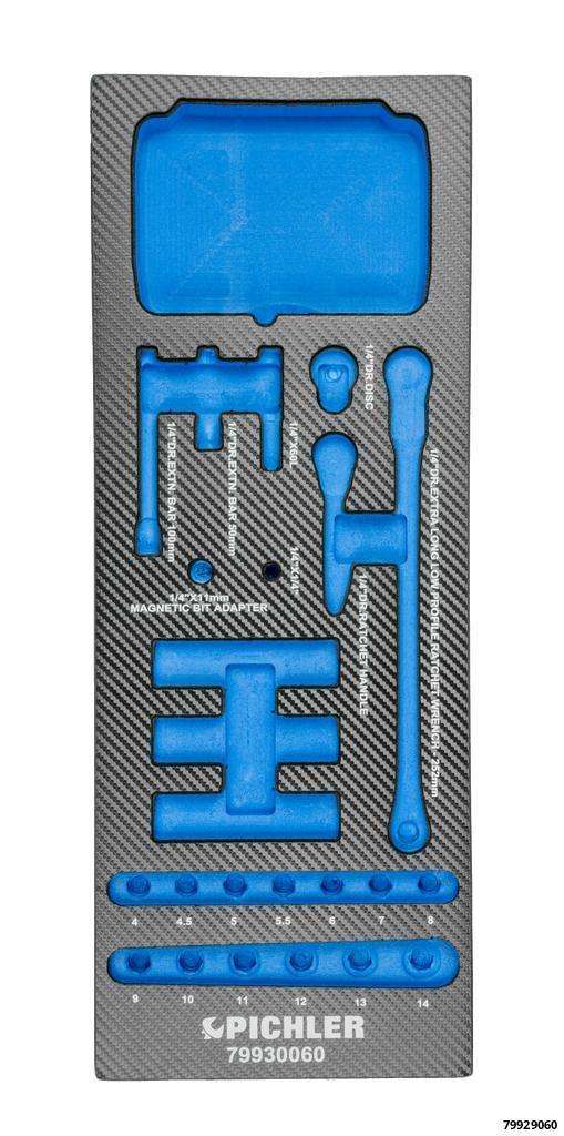 Einlage für 79930060 Bit- & Micro-Bit Set 1/4", 107-tlg. 188x495x32 mm