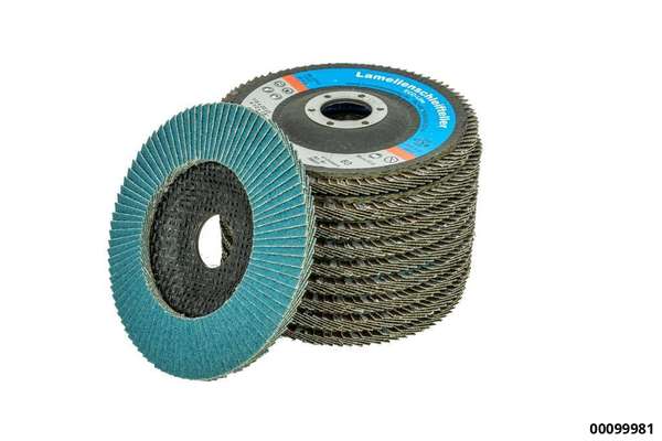 hansewerkzeug 10er-Pack Lamellenschleifteller "Eco-Line"  gekröpft 115mm K60 (VE10)