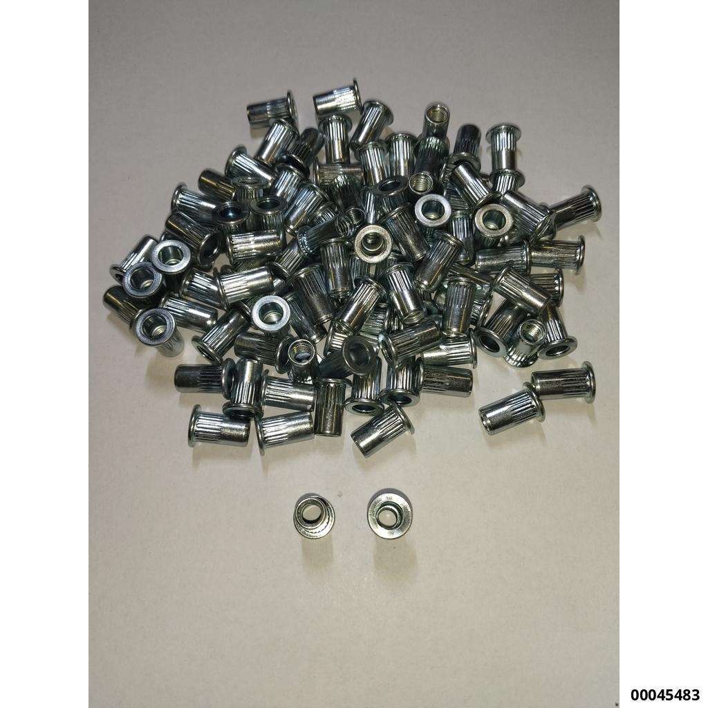 Stahl-Einnietmuttern mit Flachrundkopf M5 (0.5-3.0) VPE 100 Stück