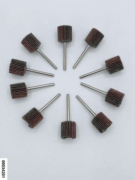 hansewerkzeug 10er-Pack Micro-Schleiflamellenrad 15x15x3,0 mm Korn 60 / Schaft 3,0mm (VE10)
