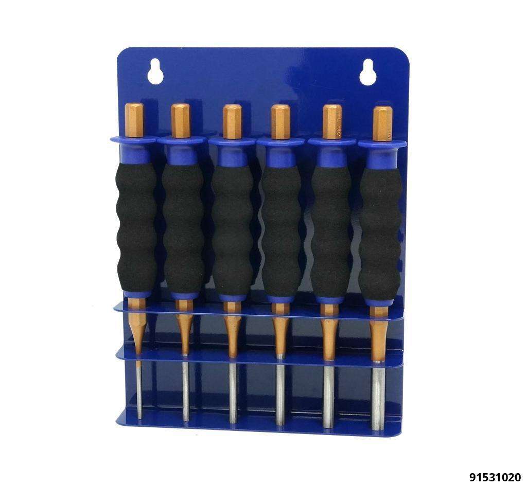 Splintentreiberset SOFTGRIP 6-tlg. ø 3, 4, 5, 6, 7, 8 mm mit Handschutz