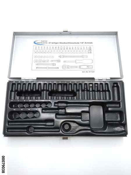 hansewerkzeug Metallkasten m. Inlett leer f. 1/4" Steckschlüssel-Satz 41154