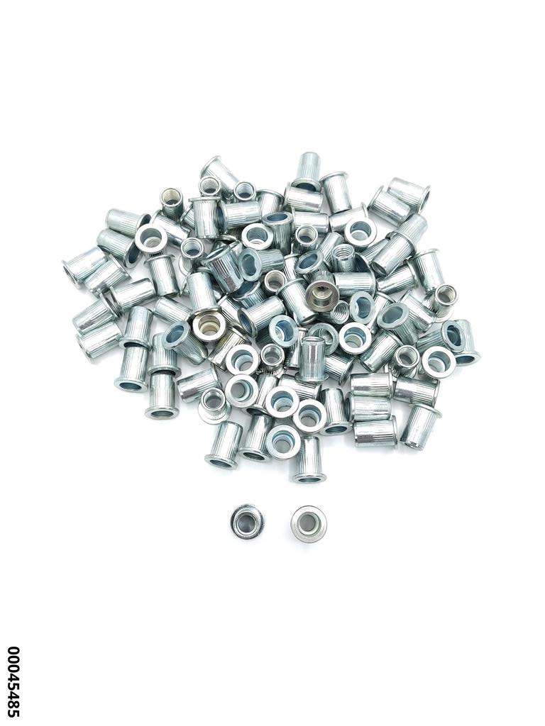 hansewerkzeug Stahl-Einnietmuttern mit Flachrundkopf M8 (0,8-3,5) VPE 100 Stück
