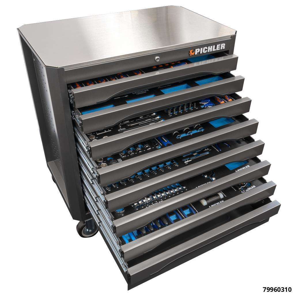 Tool Cabinet P36s, Color: BLACK, incl. tool assortment 558 pcs. "Expert"