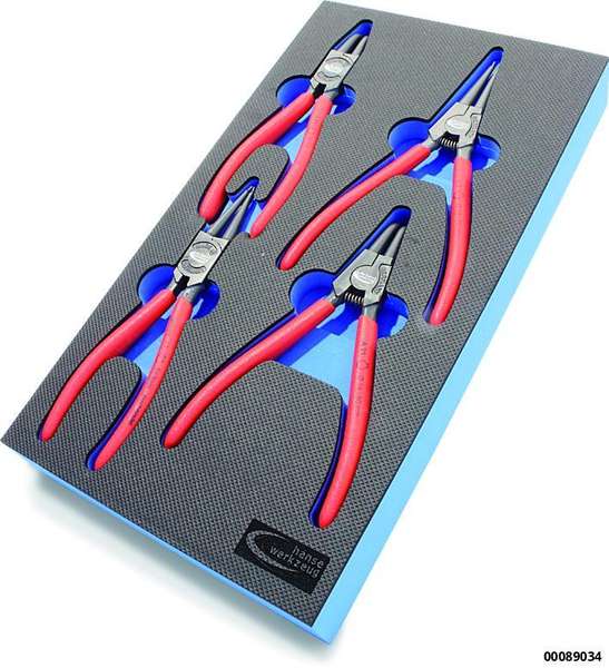 hansewerkzeug Sicherungszangen-Satz 4-tlg. in Schaumstoffeinlage