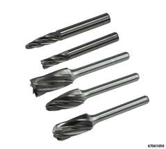 Carbide burr set with alloy toothing & 6 mm shaft, 5 pcs.