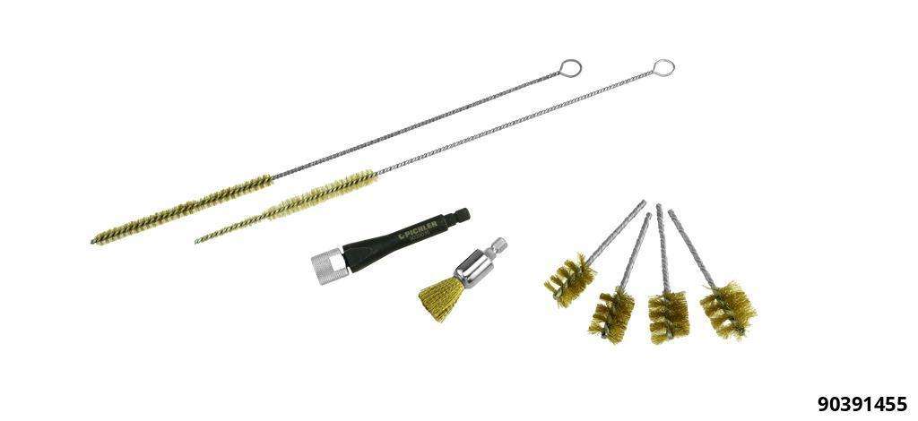 Kit de nettoyage puit d‘injecteurs et bougies 8 pcs. Laiton
