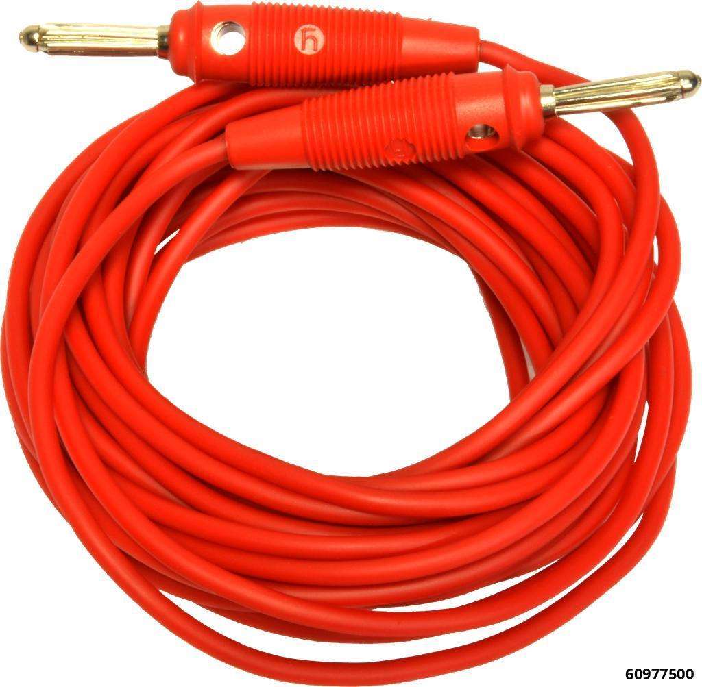 Messkabel 5,0 m rot mit 2 Steckern