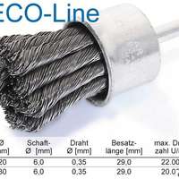 Gezopfte Pinselbürste 20 mm  Schaft 6mm "ECO-LINE"