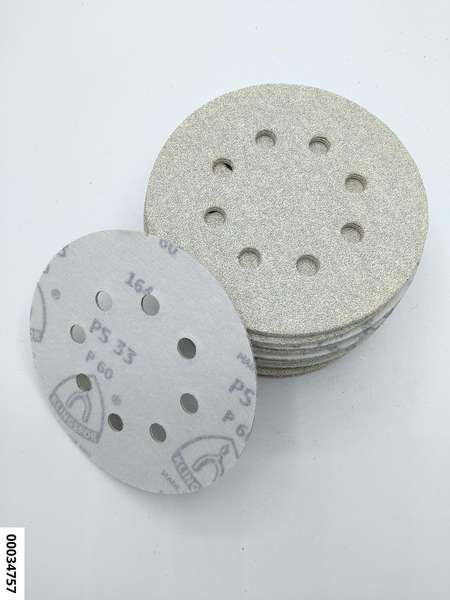 hansewerkzeug Schleifpapier  kletthaftend 125mm, Korn 60  Lochform: GLS5 (VE 50 Stück)