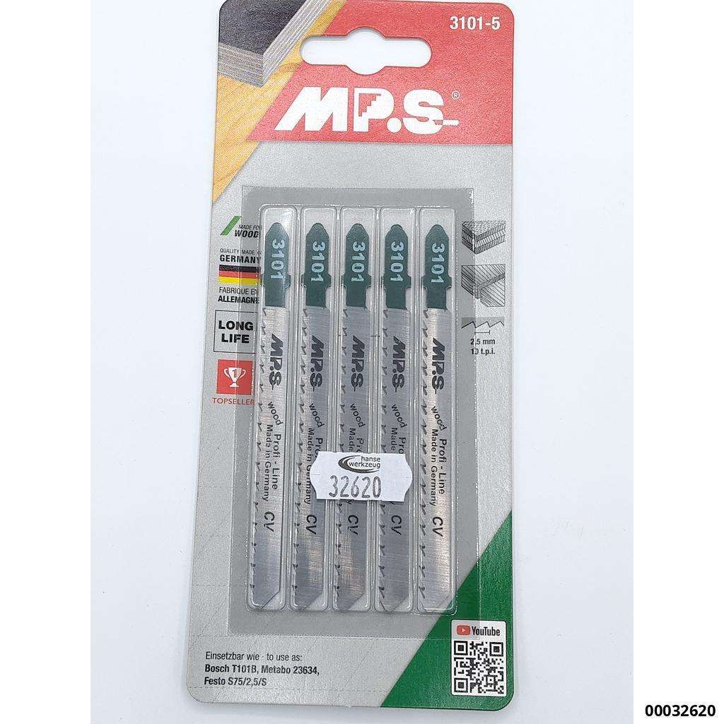 Stichsägeblätter AEG/Bosch/Metabo T101 B, ZT=2,0mm; GL:100 mm CV  (VE 5 Stück)