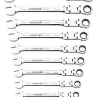Jeu de clés mixtes à cliquet double articulation, 12 pcs.