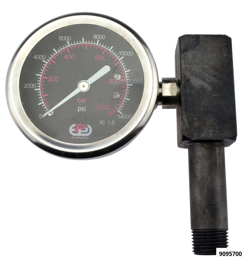 Manometer für Hydraulikpumpen 0-700 Bar, Ø 63mm Gewinde Manometer 1/4" NPT Adapter RP52 3/8" NPT