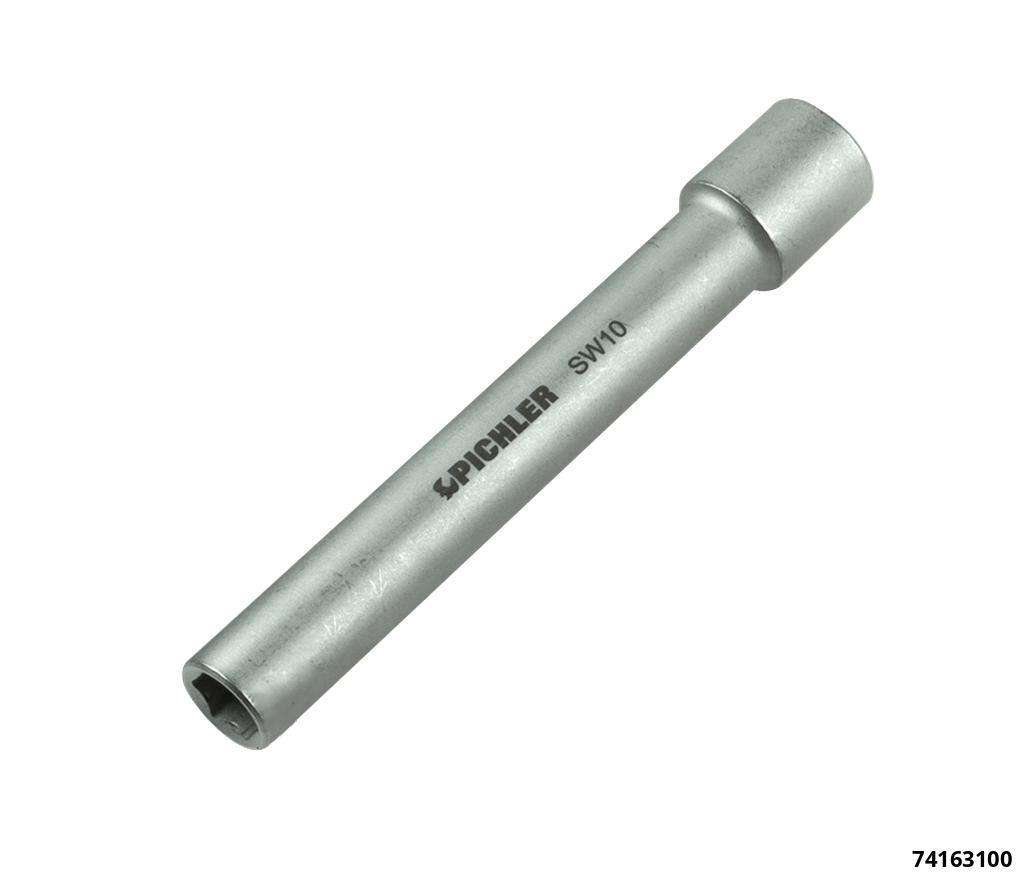 Durchgangsstecknuss-SW 10 120 mm lang,6-kant,Antr.3/8