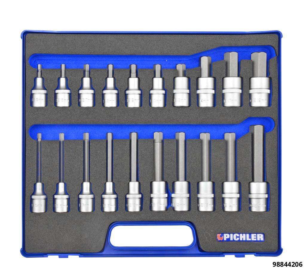 Steckschlüssel 1/2" Innensechskant 20-tlg. 5 mm bis 19 mm