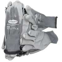 Werkstatt-Handschuh "Nylon Strick" grau Gr.9-VE12 Paar Teil-PU-Beschichtet 388)