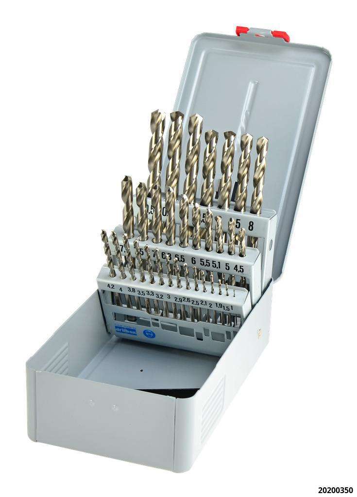 Bohrkassette 1-10,5 mm 32-tlg HSS Cobalt DIN 338 RN inkl. Kernlochtabelle