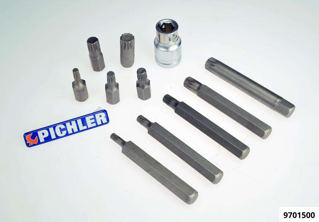 Bit-Koffer XZN-Einsätze Schaft 10 mm  11-tlg. M5 bis M12 kurz und lang