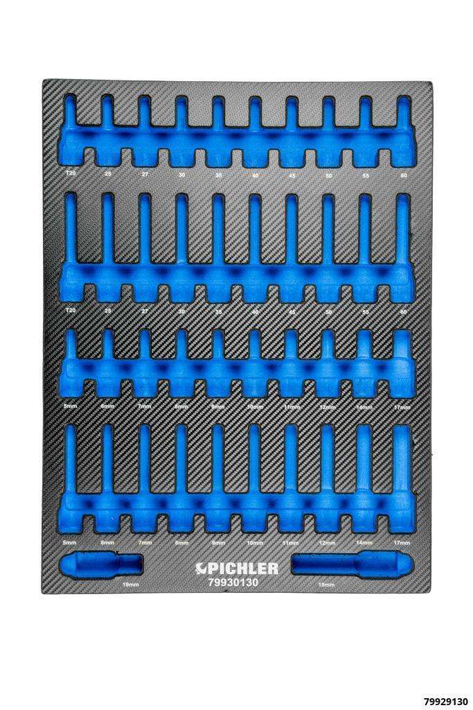 Einlage für 79930130 Steckschlüsseleinsätze 1/2" TX, Innensechskant, 42-tlg. 376x495x32 mm