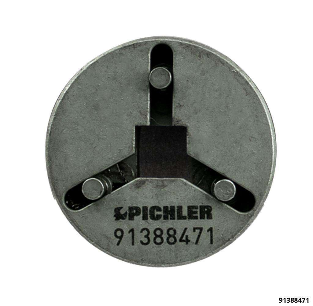 Bremskolben-Dreheinsatz UNIVERSAL mit 3 Zapfen verstellbar von Ø 9 - 25 mm Antrieb = 3/8" innenvierkant