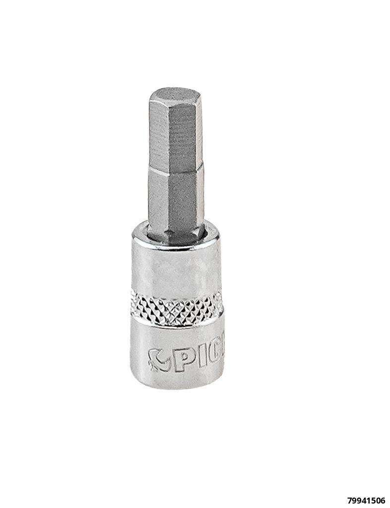 Douille 1/4", six pans creux, 6 mm, longueur 37 mm
