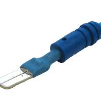 Kabelschuhverbinder mit flachen Kabelschuhen 6,0mm (flach/eckig) blau