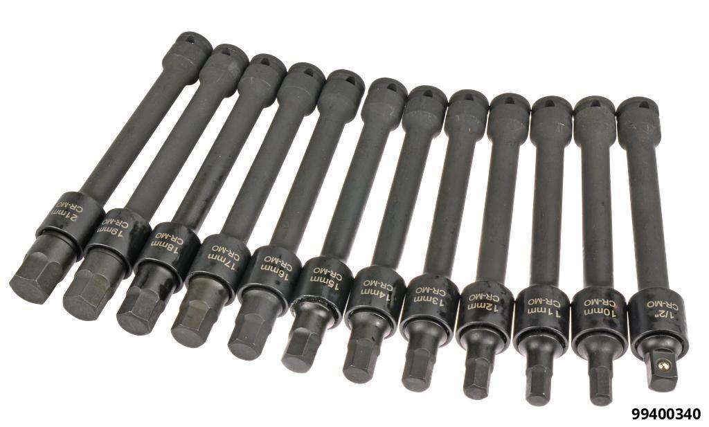 Innensechskantschlüssel 1/2" Impact 200m Satz 12-tlg. SW10-SW21 mit Verriegelung