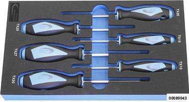 Werkstattwagen-Schaumstoffeinlage für Schraubendreher-Satz 6-tlg. Typ TX