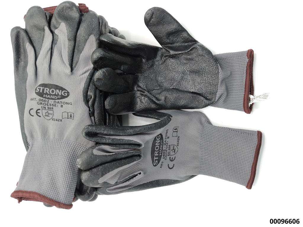 Werkstatt-Handschuh "Nylon-Strick Nitril"  Gr.8 (Teil-Nitril- Beschichtet, EN 388) (VE 12 Paar)