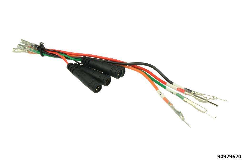 Kabelschuhverzweigung Nr.12 - 4-fach 2,1mm weiblich auf 2,1mm männlich mit 4,0mm Bananenbuchsen Ausgangskabel