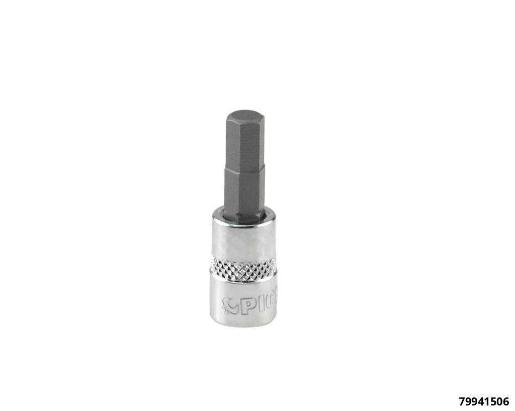 Douille 1/4", six pans creux, 6 mm, longueur 37 mm