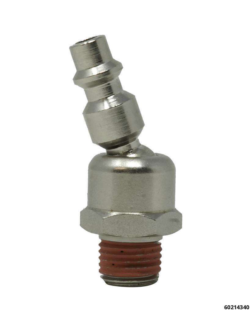 Stecknippel mit IRP06 1/4" Außengewinde schwenk- und drehbar