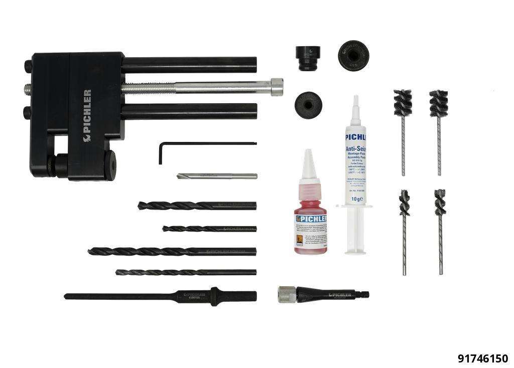 Drilling-out kit VAG 4-link bolt with cleaning brushes VW / Audi / Skoda