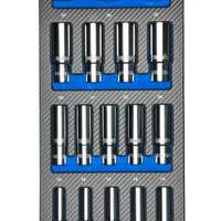 Douilles longues 1/2", 17 pcs.