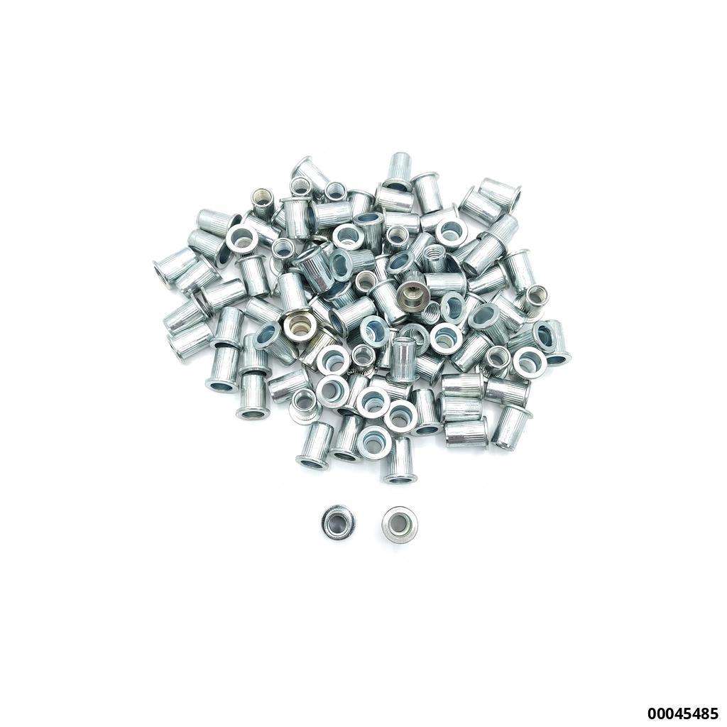 Stahl-Einnietmuttern mit Flachrundkopf M8 (0,8-3,5) VPE 100 Stück