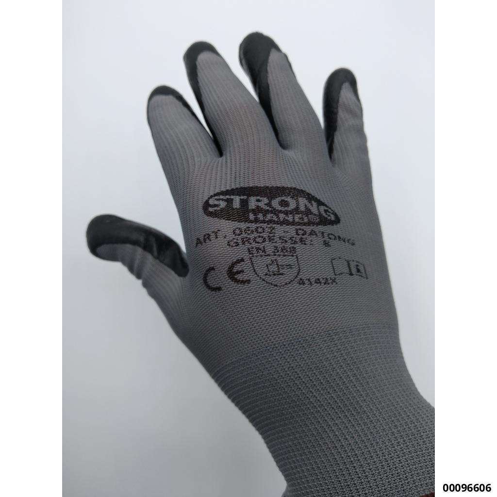 Werkstatt-Handschuh "Nylon-Strick Nitril"  Gr.8 (Teil-Nitril- Beschichtet, EN 388) (VE 12 Paar)