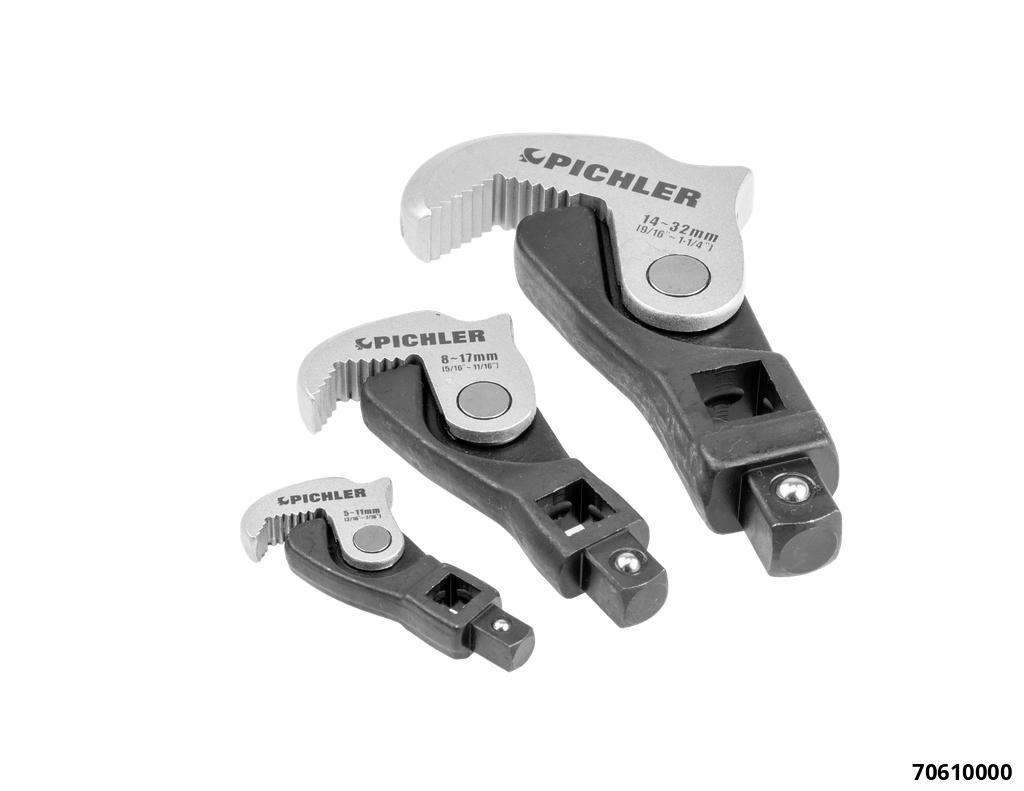 Einhandschlüssel-Set 3-tlg. universell einstellbar von 5-32 mm