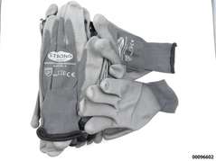 Werkstatt-Handschuh "Nylon Strick" grau Gr.9-VE12 Paar Teil-PU-Beschichtet 388)