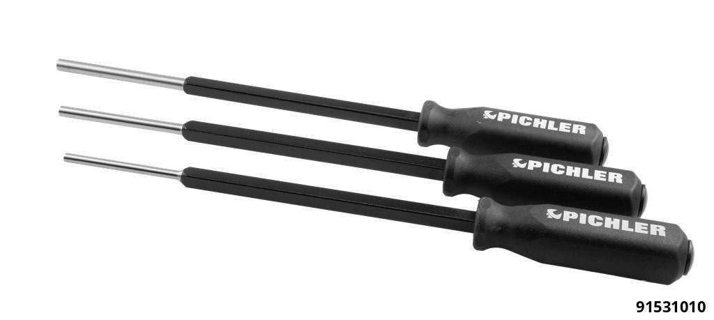 Extended reach pin punches XXL 3 pcs. Ø 6 mm, 8 mm, 10 mm