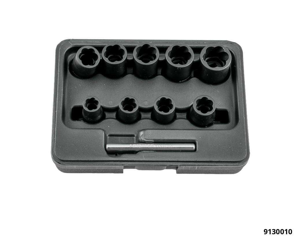 Kit d’extracteurs Twist Socket, 9 pcs. 3/8", 10-19 mm