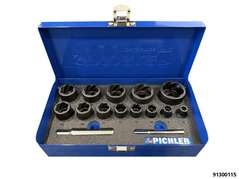 Ausdreher Set TWIST SOCKET, 15-tlg. 1/4":  6, 8, 10, 11, 12 mm 1/2": 13,14,15,17,19,21,24,27 mm